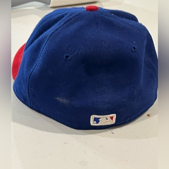 Chicago Cubs Authentic On-Field New Era Size 7 Fleece Navy Red Retro Hat MLB - Picture 3 of 8